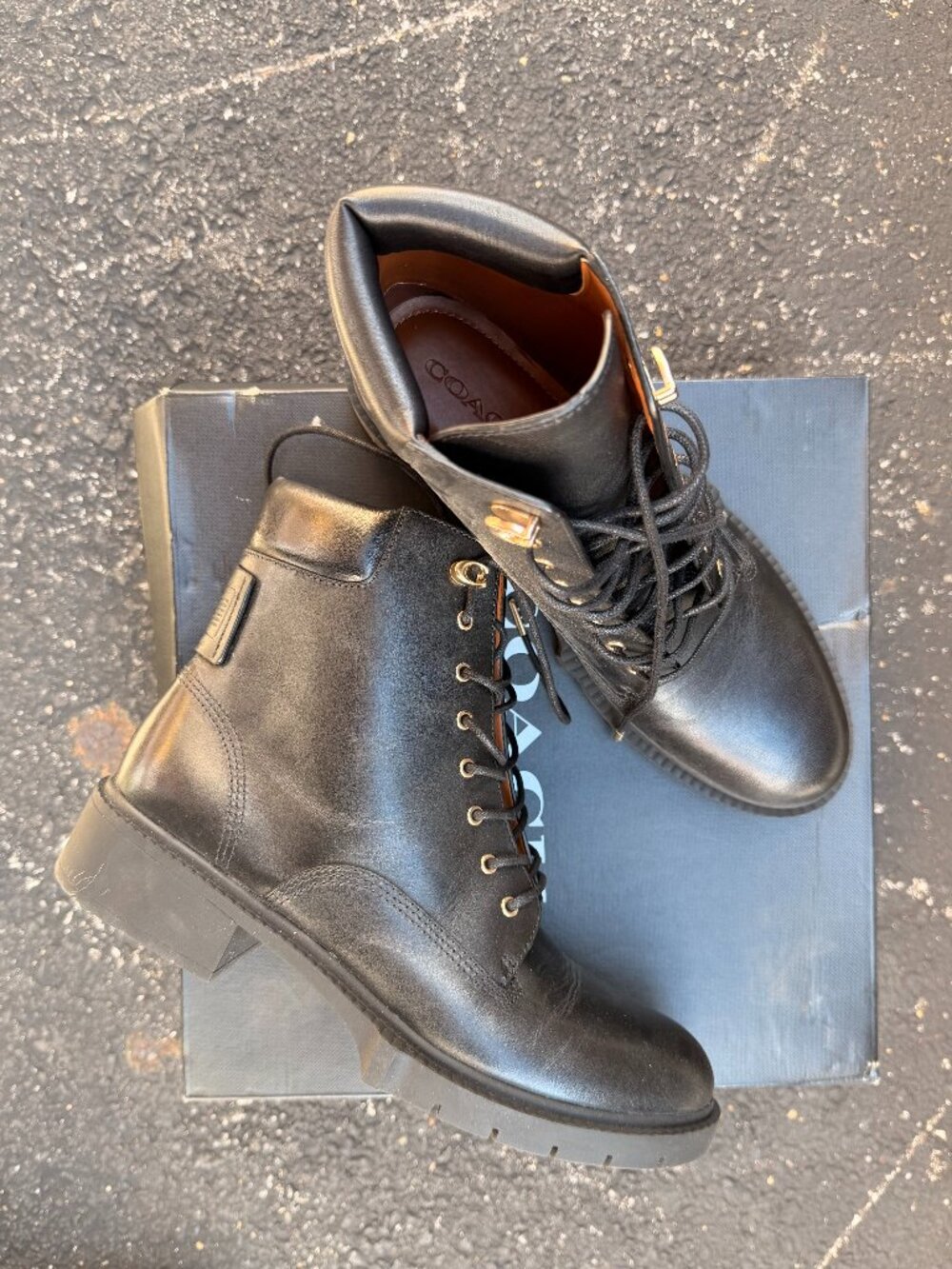 Coach Black Leather Lorimer Boots Women's Size 11